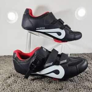 Peloton Mens Cycling Shoes - Black and Red